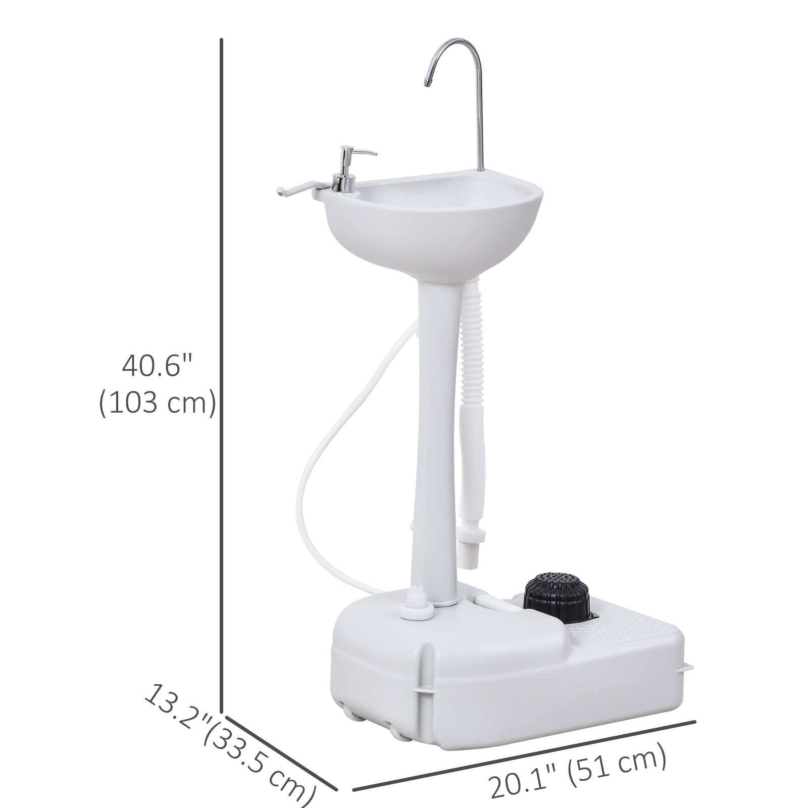 Portable Camping Sink Hand Wash Station with 17L Water Tank, Soap Dispenser and Towel Holder, for Outdoor Events
