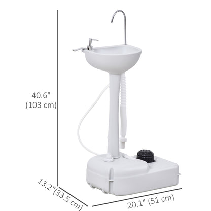 Portable Camping Sink Hand Wash Station with 17L Water Tank, Soap Dispenser and Towel Holder, for Outdoor Events
