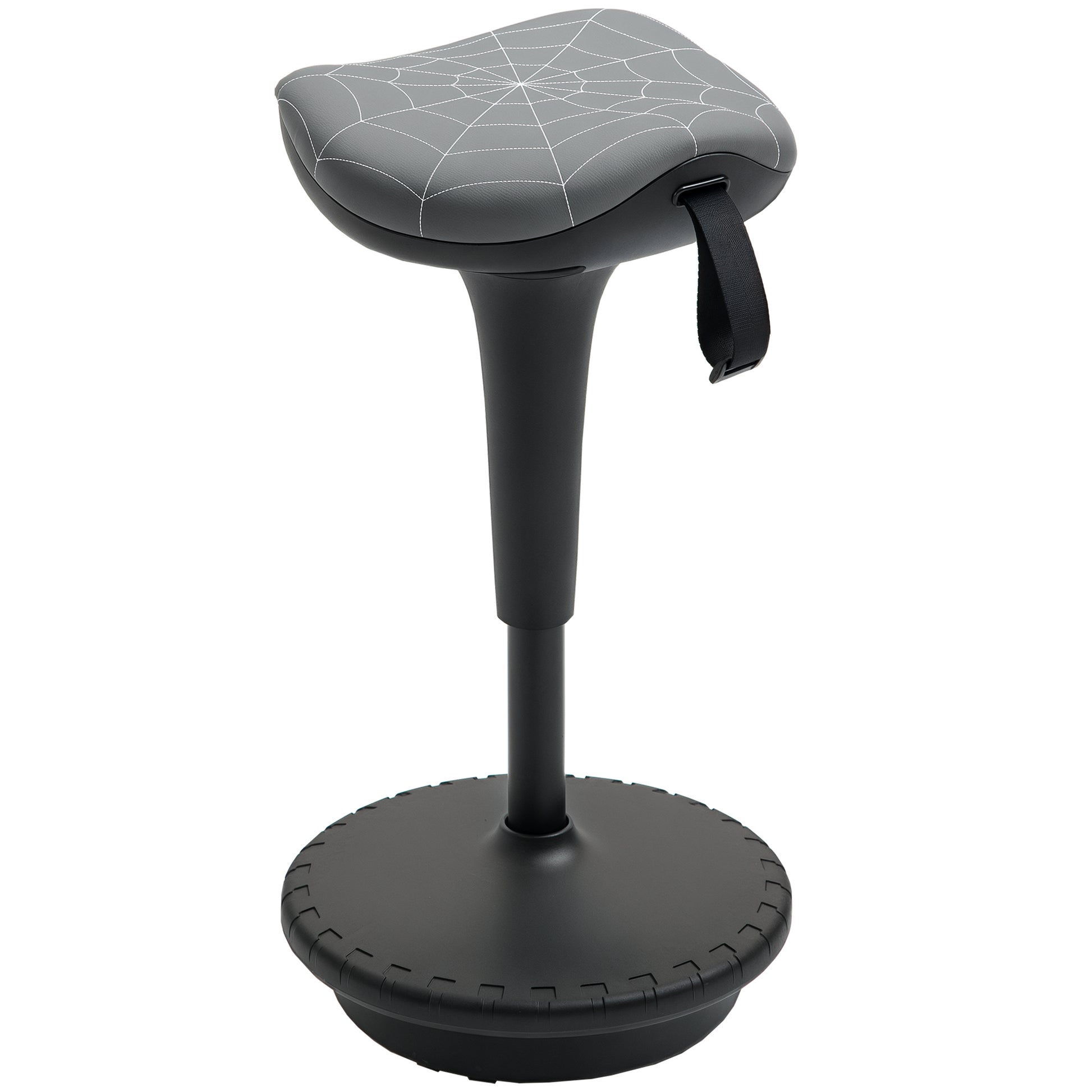 Backless Wobble Stool Chair, Standing Desk Chair, Adjustable Learning Stool for Office Desks, with Rocking Motion, Grey