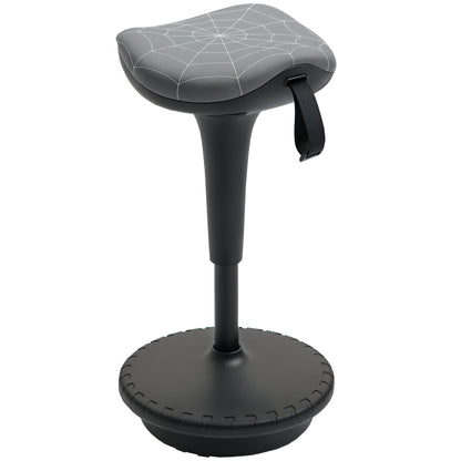 Backless Wobble Stool Chair, Standing Desk Chair, Adjustable Learning Stool for Office Desks, with Rocking Motion, Grey
