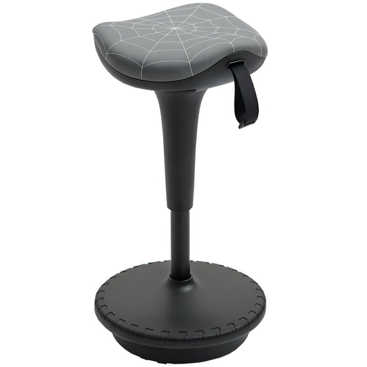 Backless Wobble Stool Chair, Standing Desk Chair, Adjustable Learning Stool for Office Desks, with Rocking Motion, Grey