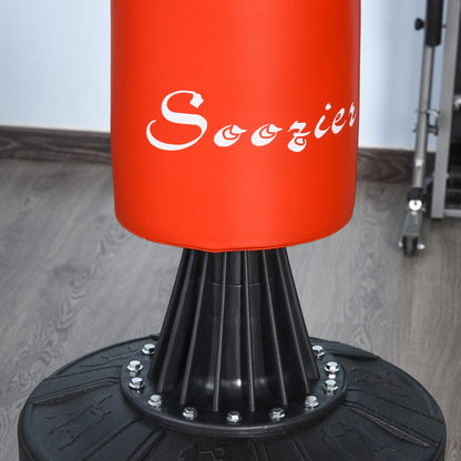 Soozier Freestanding Boxing Punch Bag Stand with 360° Rotating Flexible Arm, Speed Ball, Waterable and Sandable Base, Red