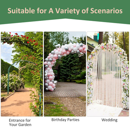 7Ft Outdoor Garden Arbor, Wedding Arch for Ceremony, Trellis with Scrollwork Design, Ideal for Climbing Vines and Plants, Black