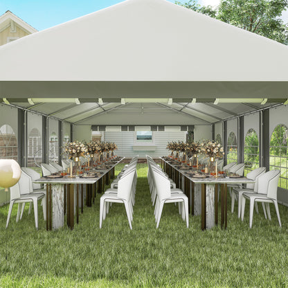 20'x33' Heavy Duty Large Party Tent Event Tent with Removable Sidewalls, for Weddings, Parties, Carports, Grey