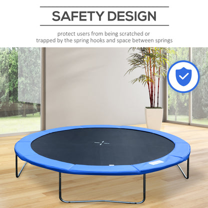 Soozier Trampoline Pad, 14FT Replacement Trampoline Safety Pad Mat Spring Cover, Water-Resistant, UV-Resistant, Tear-Resistant, No Holes for Pole, Blue