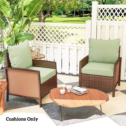 4-Piece Seat Cushion Pillows Replacement, Patio Chair Cushions Set with Back for Indoor Outdoor, Green