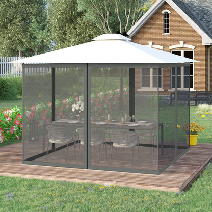 Replacement Mosquito Netting for Gazebo 10' x 13' Black Screen Walls for Canopy with Zippers