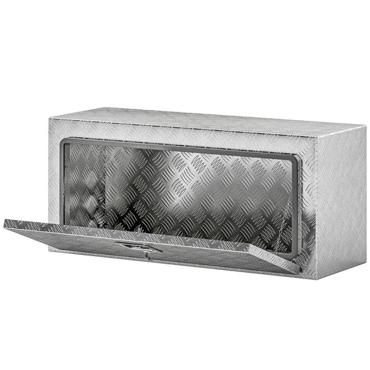 Heavy Duty Aluminum Truck Bed Tool Box, 36 Inch Wavy Plate Tool Box Chest, Waterproof Storage Toolbox Chest Organizer