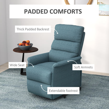 Lift Chair for Elderly, Power Chair Recliner with Remote Control, Side Pockets for Living Room, Blue