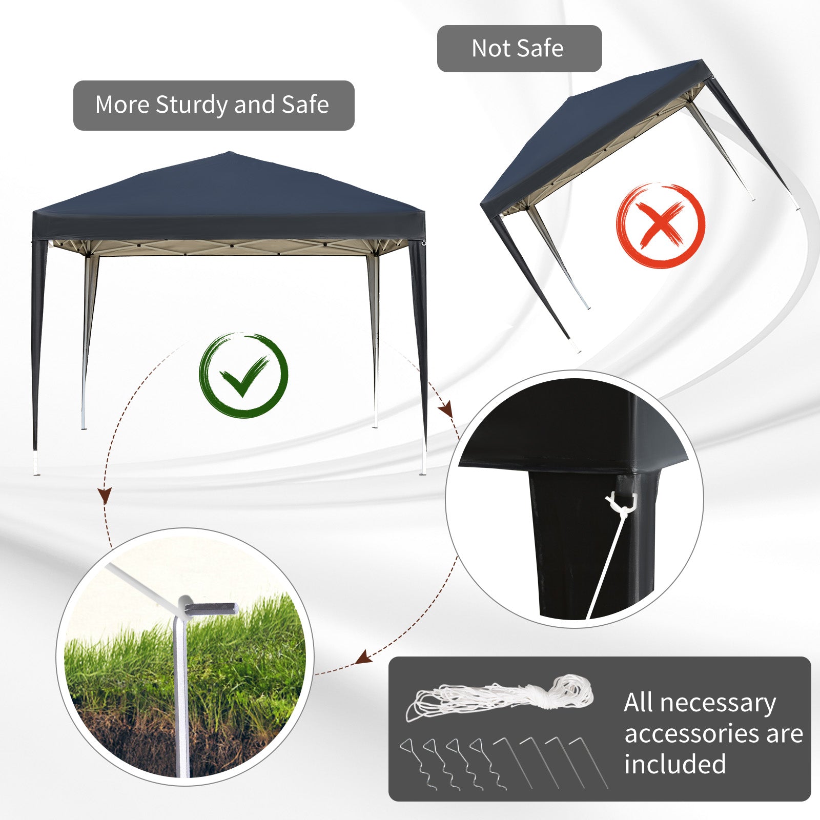 10 x 10ft Folding Pop Up Tent Outdoor Gazebo Canopy with Carrying Bag, Black