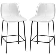 Bar Stools Set of 2, Upholstered Counter Height Bar Chairs, Kitchen Stools with Steel Legs