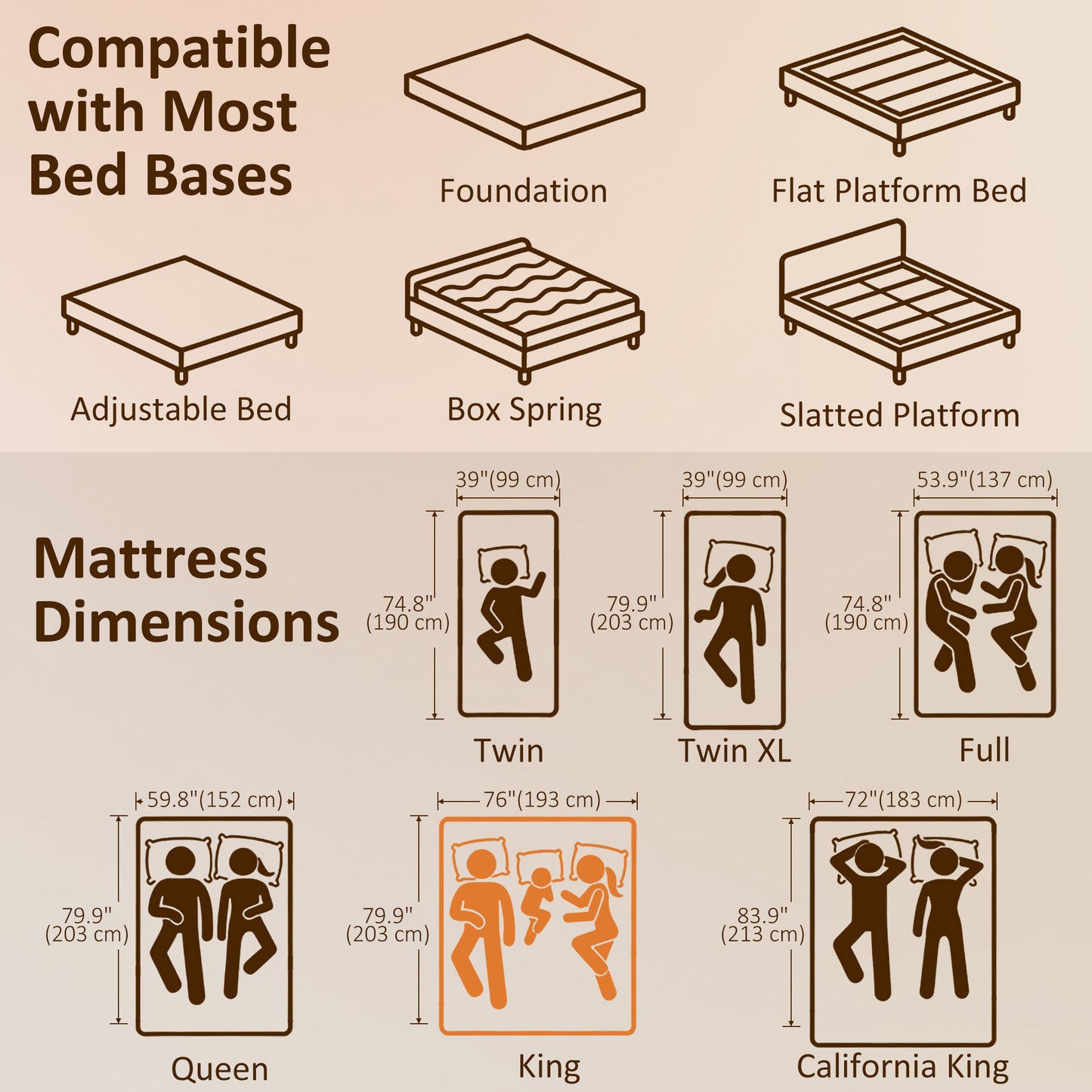 King Mattress 8 Inch Memory Foam Mattress in a Box, Pressure Relief & Lumbar Support, CertiPUR-US Certified, Medium Firm