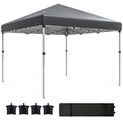 10' x 10' Pop Up Canopy with Sidewalls, Roller Bag, Height Adjustable Instant Tent for Outdoor, Garden, Patio, Grey