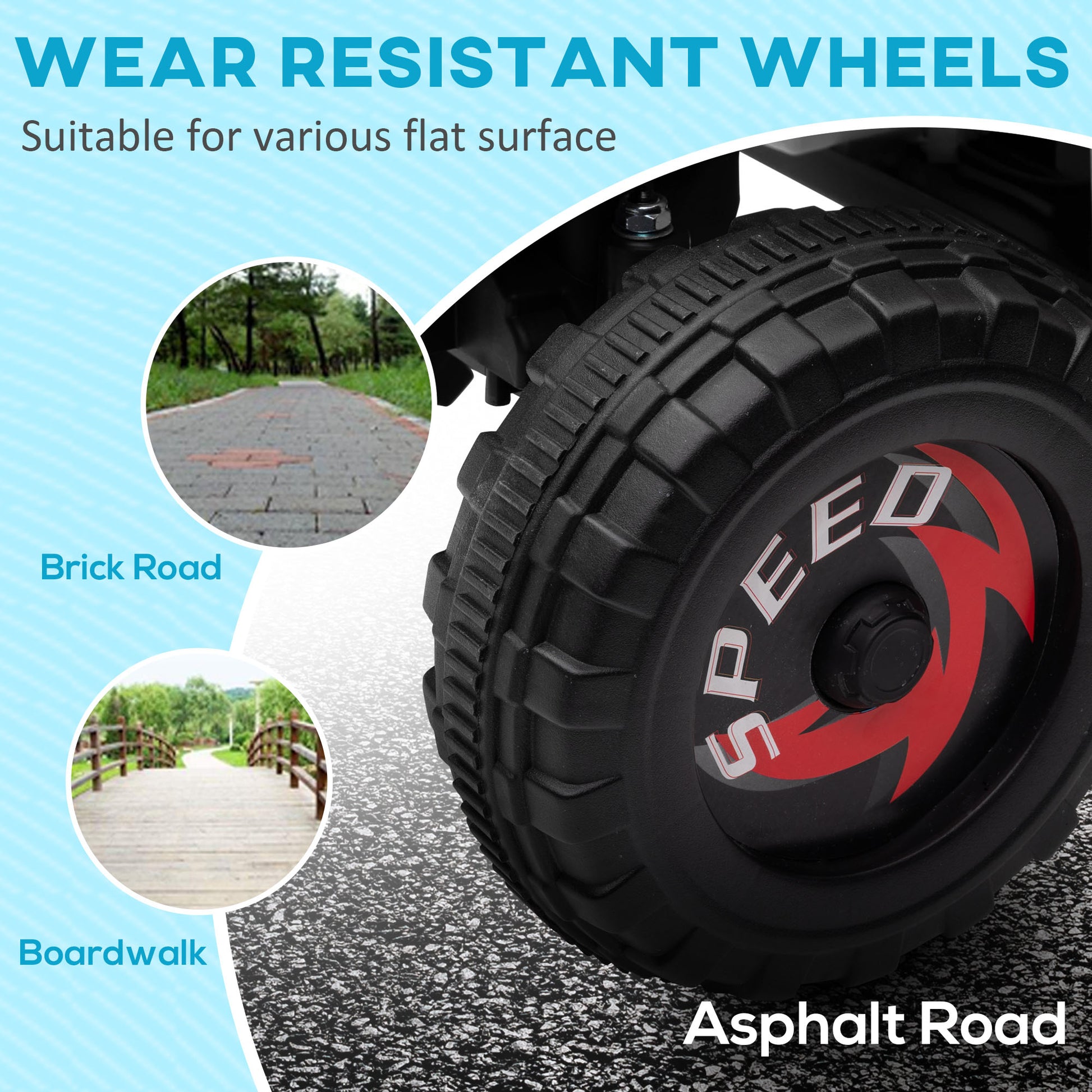 Aosom 6V Quad Kids Electric Car with Wear-resistant Wheels, for Boys and Girls Aged 18-36 Months, White