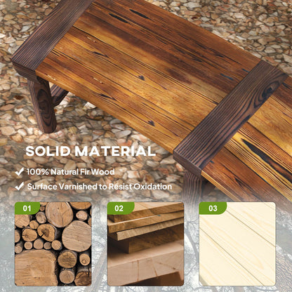 Wooden Outdoor Bench, Wrap Around Tree Bench with Slatted Seat for Yard, Garden, Deck, Lawn, Brown