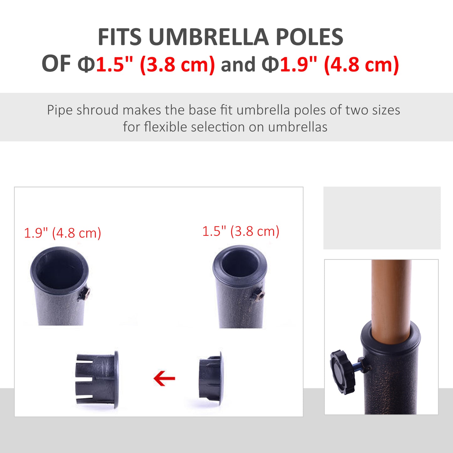 Resin Round Patio Umbrella Stand Base Coated Pole Market Garden Umbrella Holder Parasol Holder Bronze