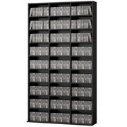 Media Storage Cabinet, 9-Tier DVD Shelf with 21 Adjustable Shelves, Holds 835 CDs, 500 DVDs or 640 Blu-rays, Black