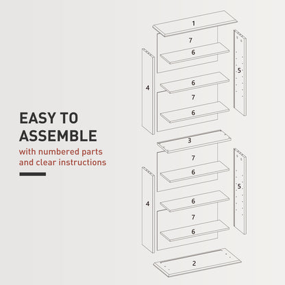 8-Tier DVD Shelf with 6 Adjustable Shelves, Slim CD Shelf, Holds 360 CDs, 185 DVDs or 185 Blu-rays, Black