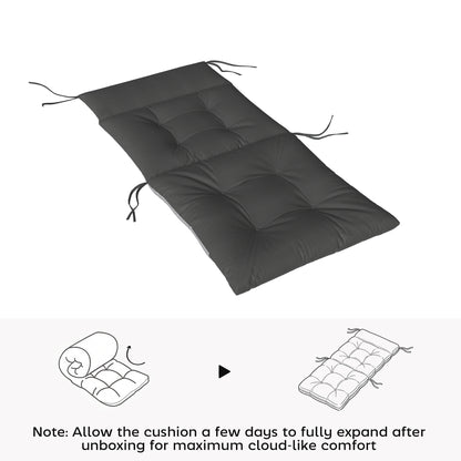 Patio Chair Cushions Set of 4, Waterproof Non-Slip Lounge Chair Cushions, 44"x21", Dark Grey