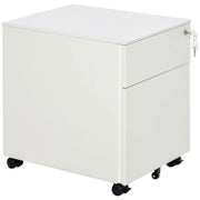 Lockable File Cabinet, Steel Filing Cabinet on Wheels for Legal, A4, Letter Size, with Pencil Tray for Home Office