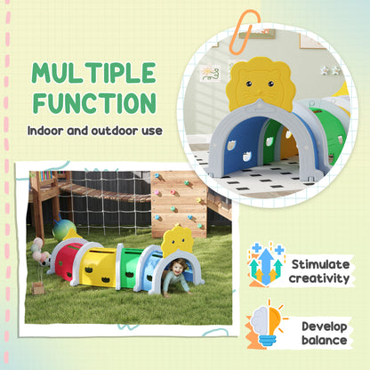 Qaba Lion Design Tunnel for Kids to Crawl Through, for 3-6 Years, Multicoloured