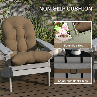 Adirondack Chair Cushions Set of 2 with Ties, Khaki