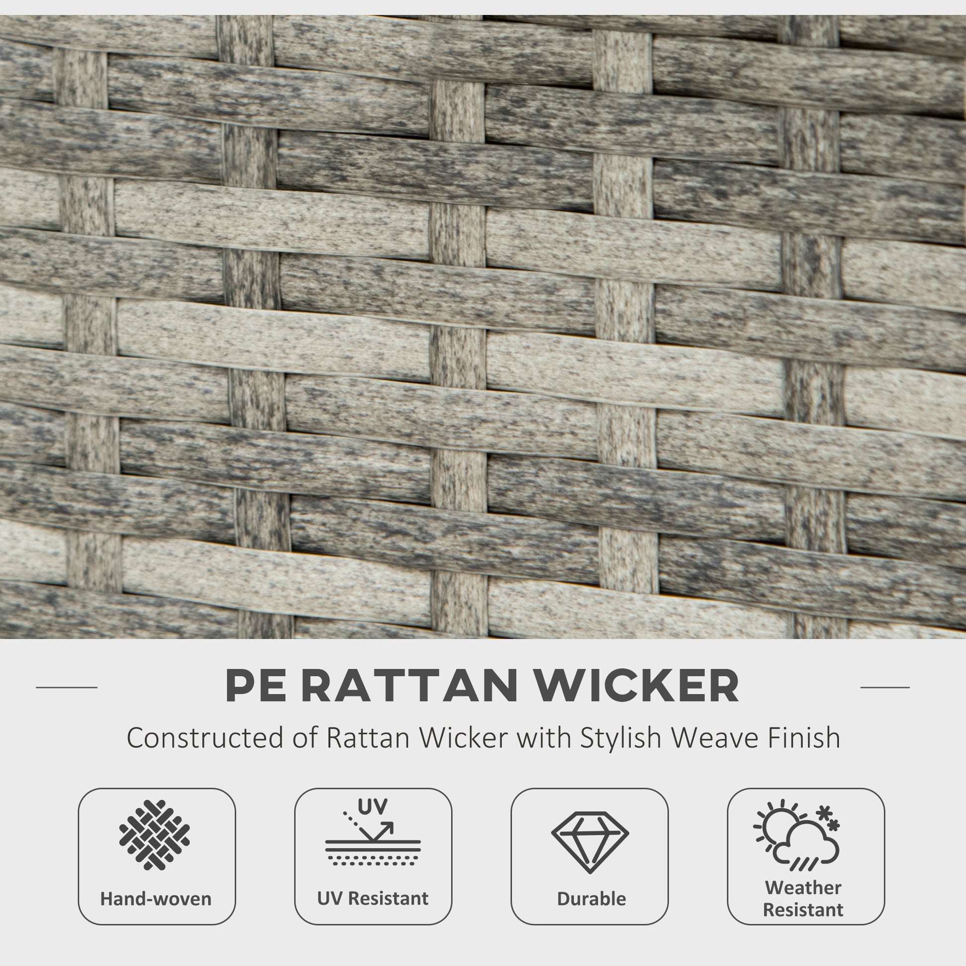 28 Inch Propane Fire Pit Table, 40,000 BTU Rattan Gas Fire Pit Table with Rain Cover, Mesh Lid, Lava Stone, Mixed Grey