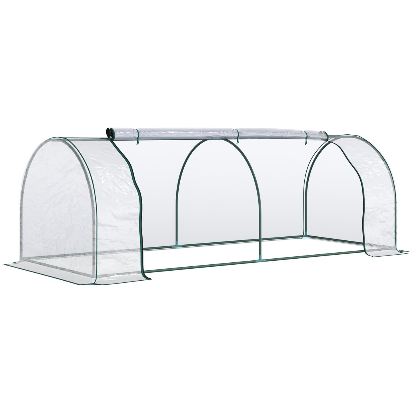8' x 3' x 2.6' Mini Greenhouse Portable Hot House for Plants with Zippered Doors for Outdoor, Indoor, Garden, Clear