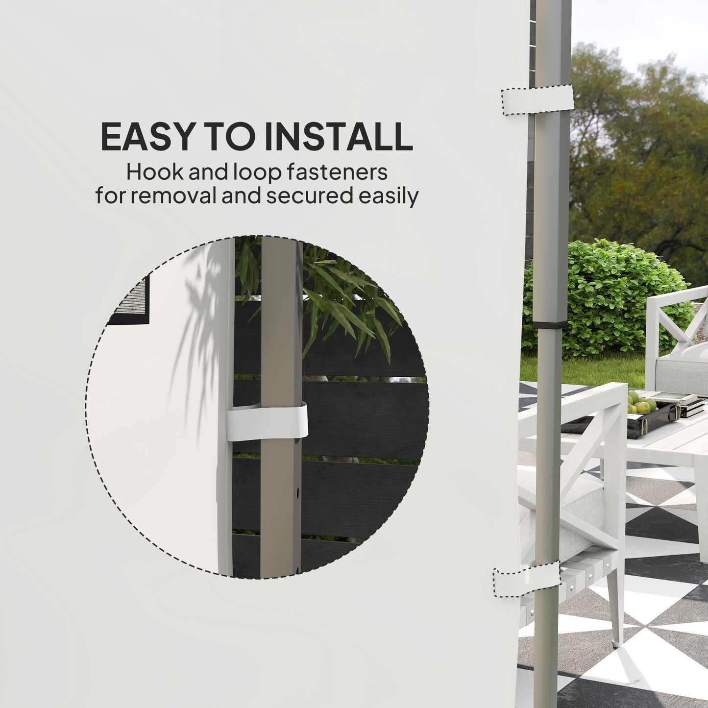 Instant Canopy Sidewall with 4 Storage Bag for 10 x 10 ft Straight Leg Pop Up Canopies, 1 Pack Sidewall Only, White