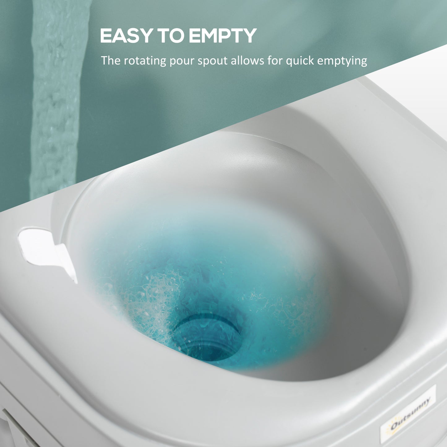 Porta Potty, 5.8 Gallon Portable Toilet with Level Indicator and Anti-Leak Pump for Camping, Boating, Hiking, Travel, RV