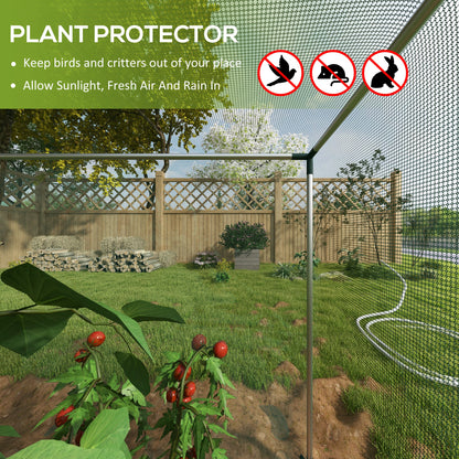 Galvanized Steel Crop Cage, Plant Protection Tent with Zippered Door, 4' x 4', Green
