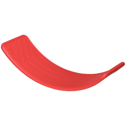 Qaba 32.3" Balance Board, Wobble Board Kids Curvy Rocker Board, Ended Preschool Learning Montessori Waldorf Toy, Red