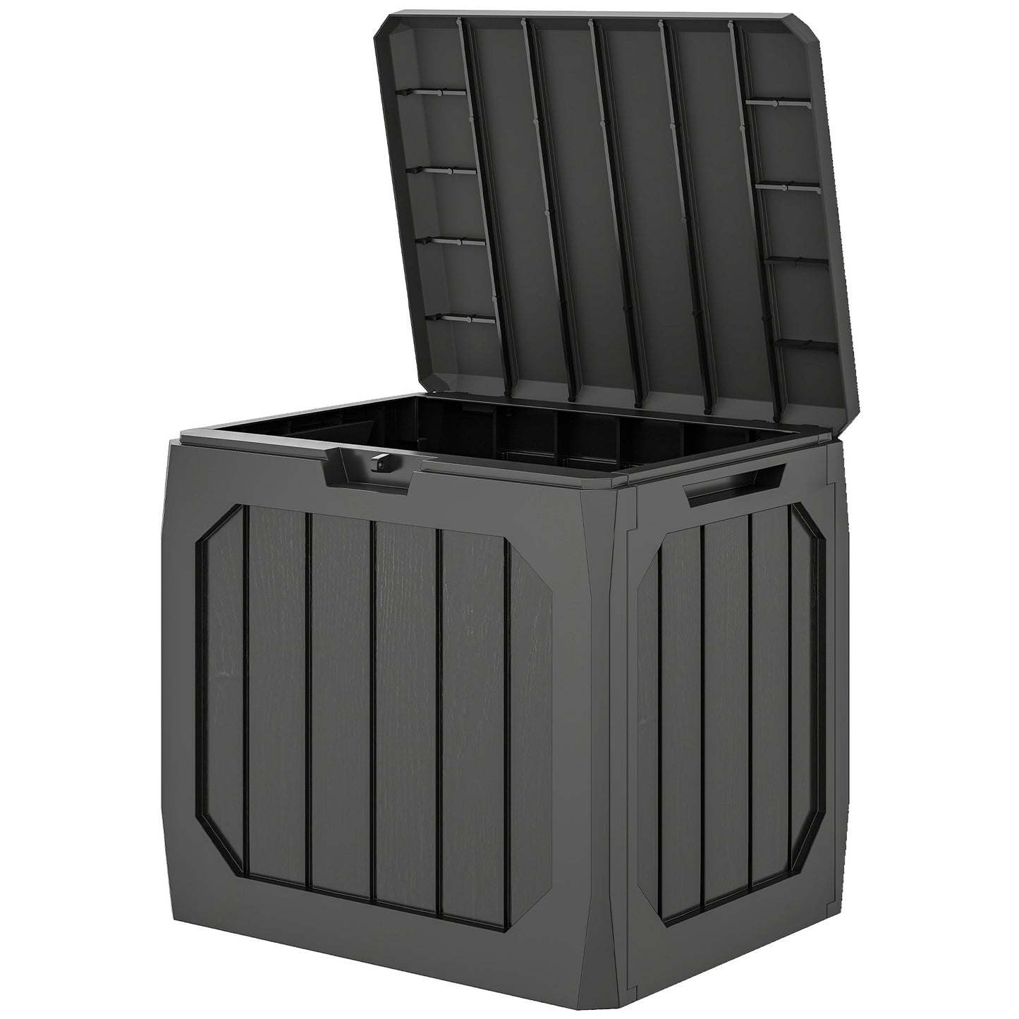 32 Gallon Deck Box, Resin Outdoor Storage Box with Handles, Waterproof and UV Resistant Storage Container