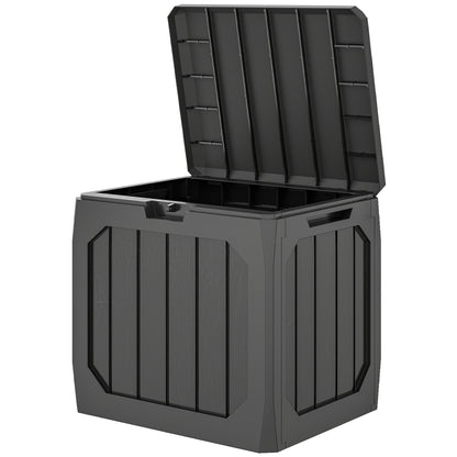 32 Gallon Deck Box, Resin Outdoor Storage Box with Handles, Waterproof and UV Resistant Storage Container
