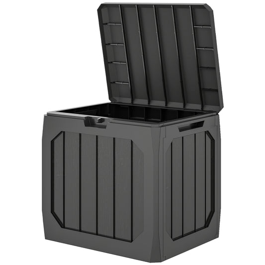 32 Gallon Deck Box, Resin Outdoor Storage Box with Handles, Waterproof and UV Resistant Storage Container