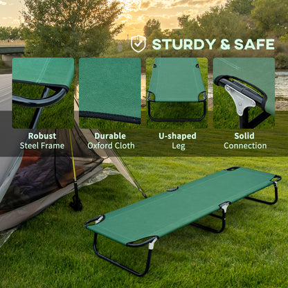 Folding Camping Cot for Adults Portable Outdoor Sleeping Bed for Office Beach Home, Green