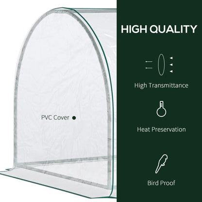 8' x 3' x 2.6' Mini Greenhouse Portable Hot House for Plants with Zippered Doors for Outdoor, Indoor, Garden, Clear