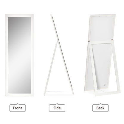 58" x 20" Full Length Mirror with Frame, Floor Standing Mirror, Rectangular Full Body Mirror for Bedroom, Living Room, White