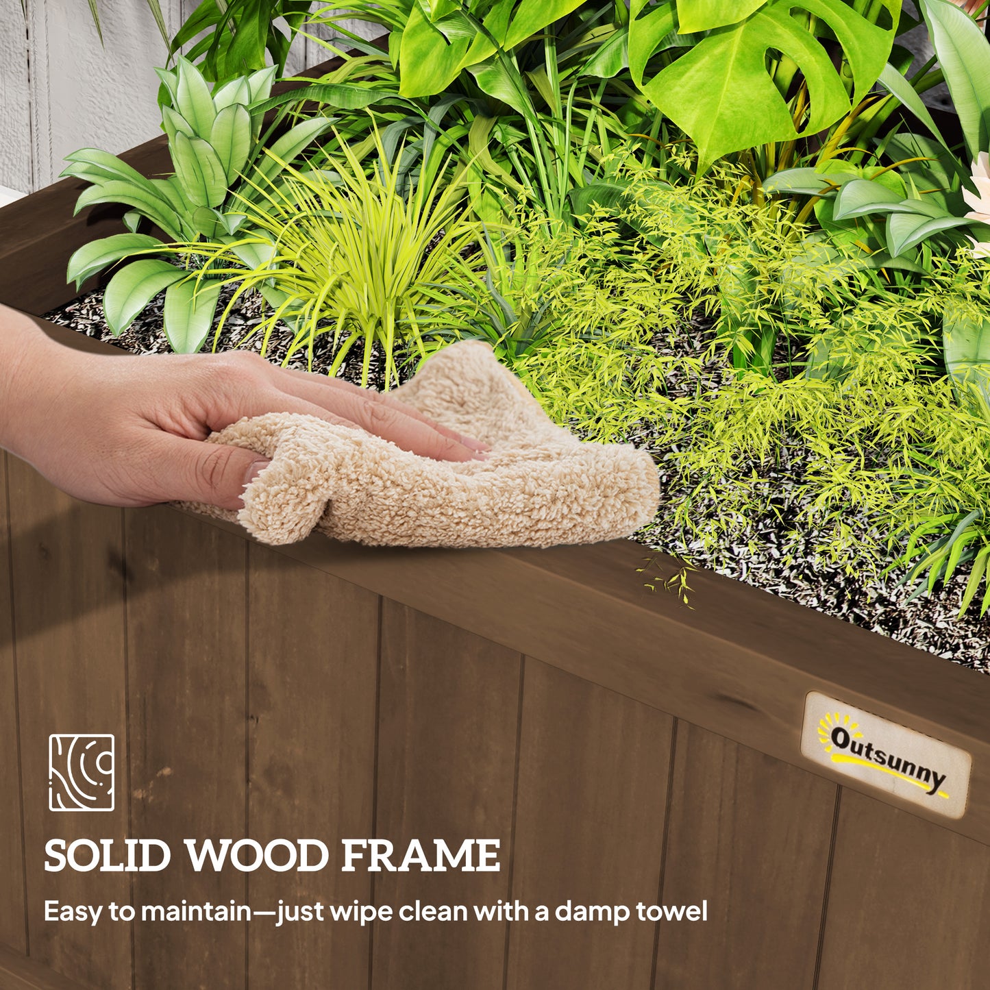 Wood Planter with Trellis for Vine Climbing, Raised Garden Bed, Privacy Screen for Backyard, Patio, Deck, Coffee