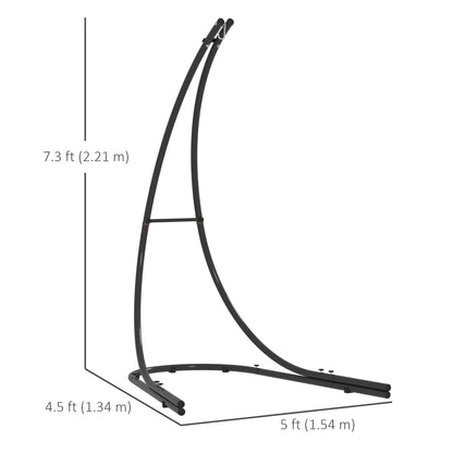 Hammock Chair Stand, Heavy Duty Steel Hanging Chair Stand for Swing Chair, Egg Chair Stand with Extra Large Base, Black