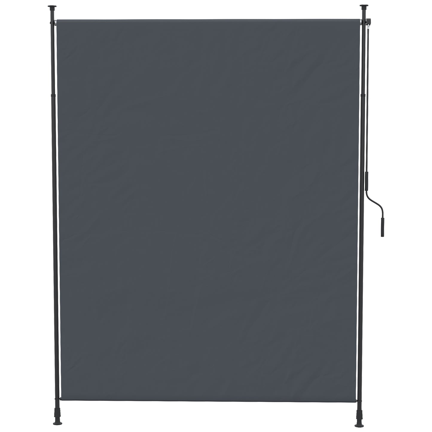 7' x 10' Retractable Patio Awning, Manual Outdoor Privacy Screen with UPF40+ & Water-Resistant Fabric, Grey