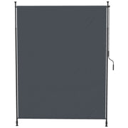 7' x 10' Retractable Patio Awning, Manual Outdoor Privacy Screen with UPF40+ & Water-Resistant Fabric, Grey