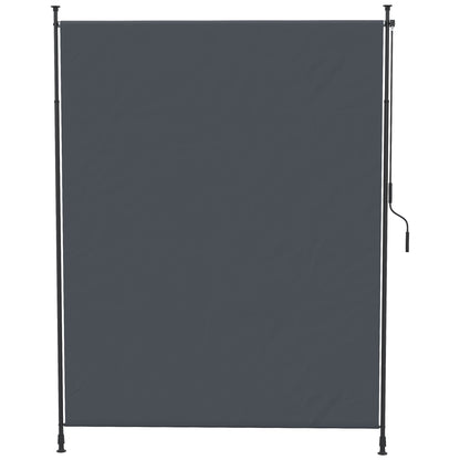 7' x 10' Retractable Patio Awning, Manual Outdoor Privacy Screen with UPF40+ & Water-Resistant Fabric, Grey