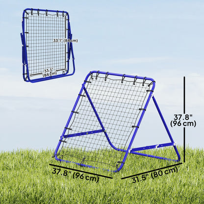 Volleyball Rebounder Net Football Training Aid Kickback Target Play Blue