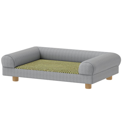 Pet Sofa, Dog Couch Bed for Small Dogs, Elevated Pet Sofa with Solid Feet for Indoor Kittens, Grey