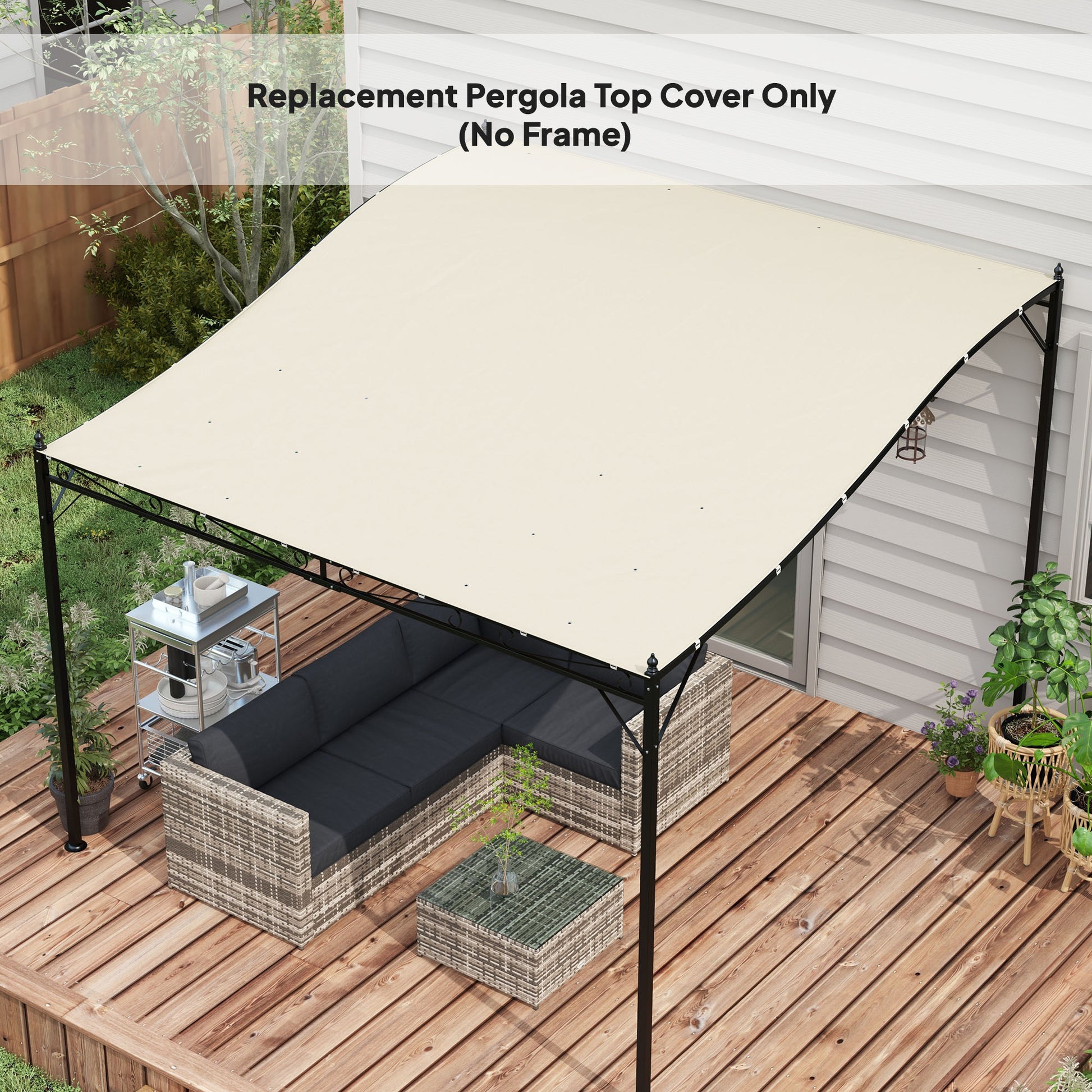 Pergola Canopy Replacement, Pergola Shade Cover for 10' x 10' Pergola ( 84C-038 Series), Beige