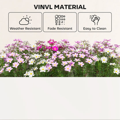 Vinyl Raised Garden Bed Kit, 3 x 3 x 1ft Modular Elevated Garden Box with Slotting Legs and Open Bottom, White