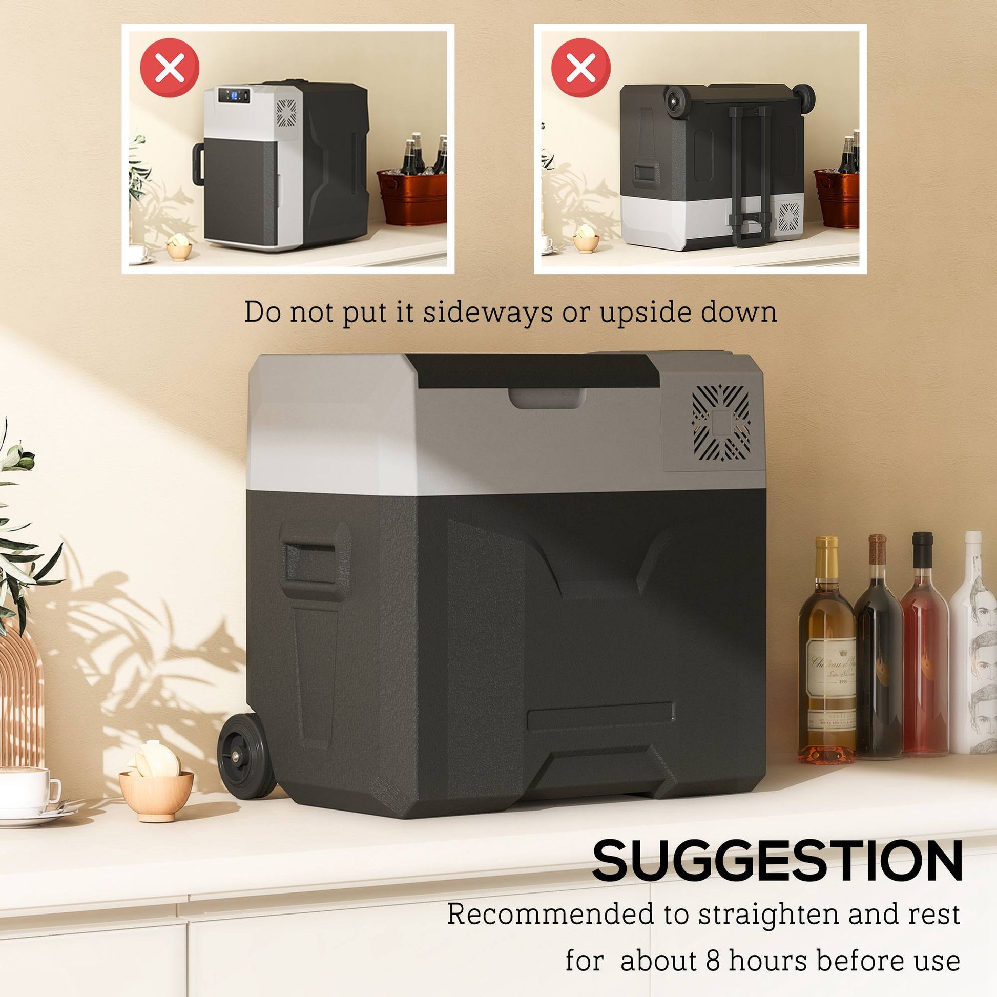 50 Liter Car Refrigerator Portable Freezer 12/24V Electric Cooler Box for Camping, Travel, Picnic, Down to -20℃