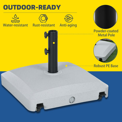 66 lb Heavy Duty Patio Umbrella Stand Filled Umbrella Holder Market Umbrella Base for Outdoor Garden Backyard Light Grey