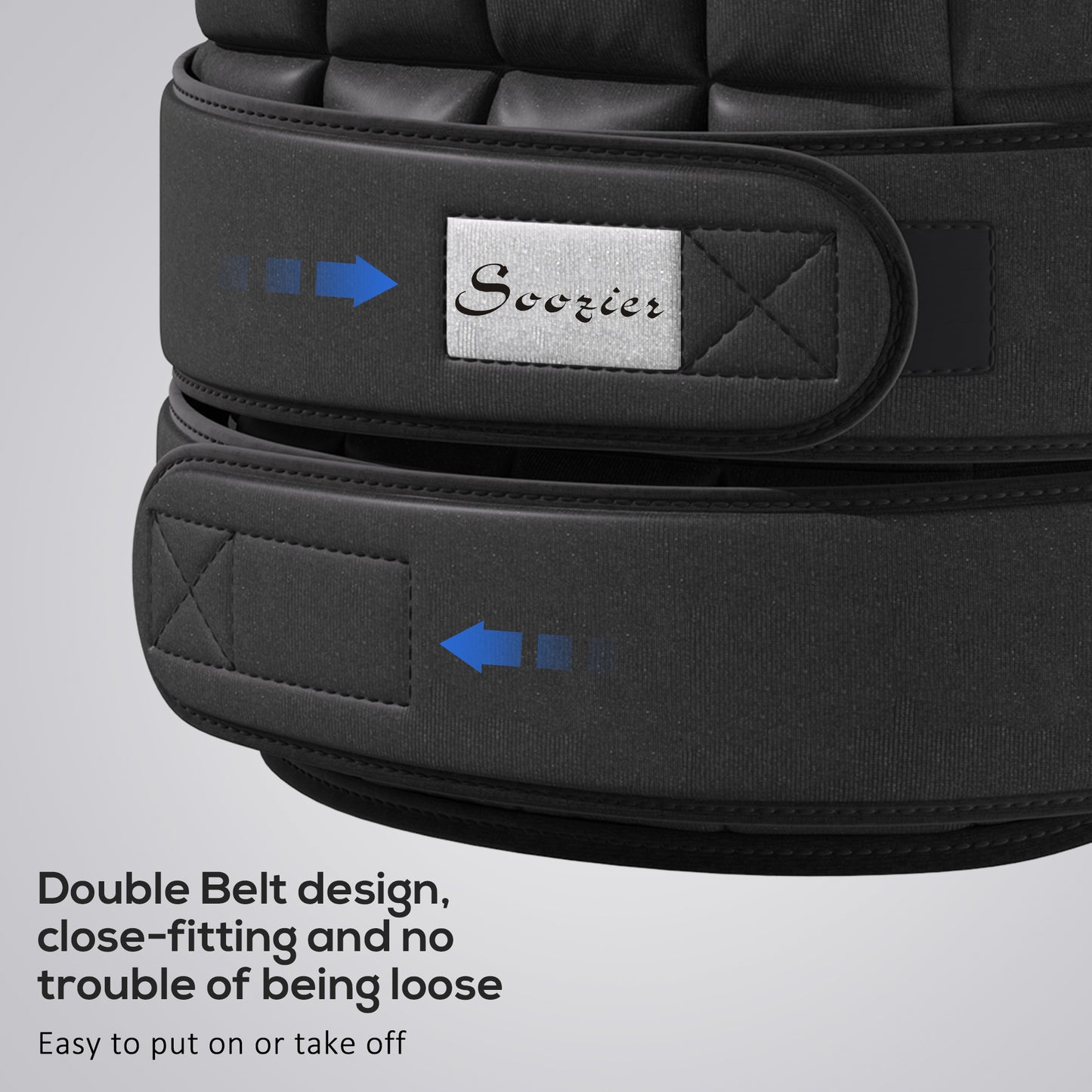 Soozier 22lbs Weighted Vest, Adjustable Running Weight Vest with 38 Weight Bags, Black